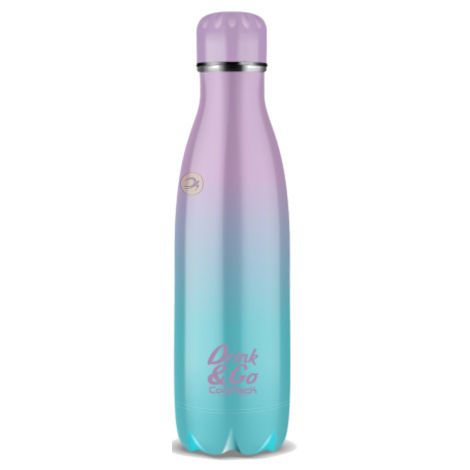 Bidon Coolpack ze stali nierdzewnej, Ombre Różowy/Zielony, 500ml